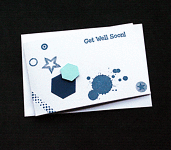 Blue Get Well Hexagons - Handcrafted Get Well Soon Card - dr18-0038